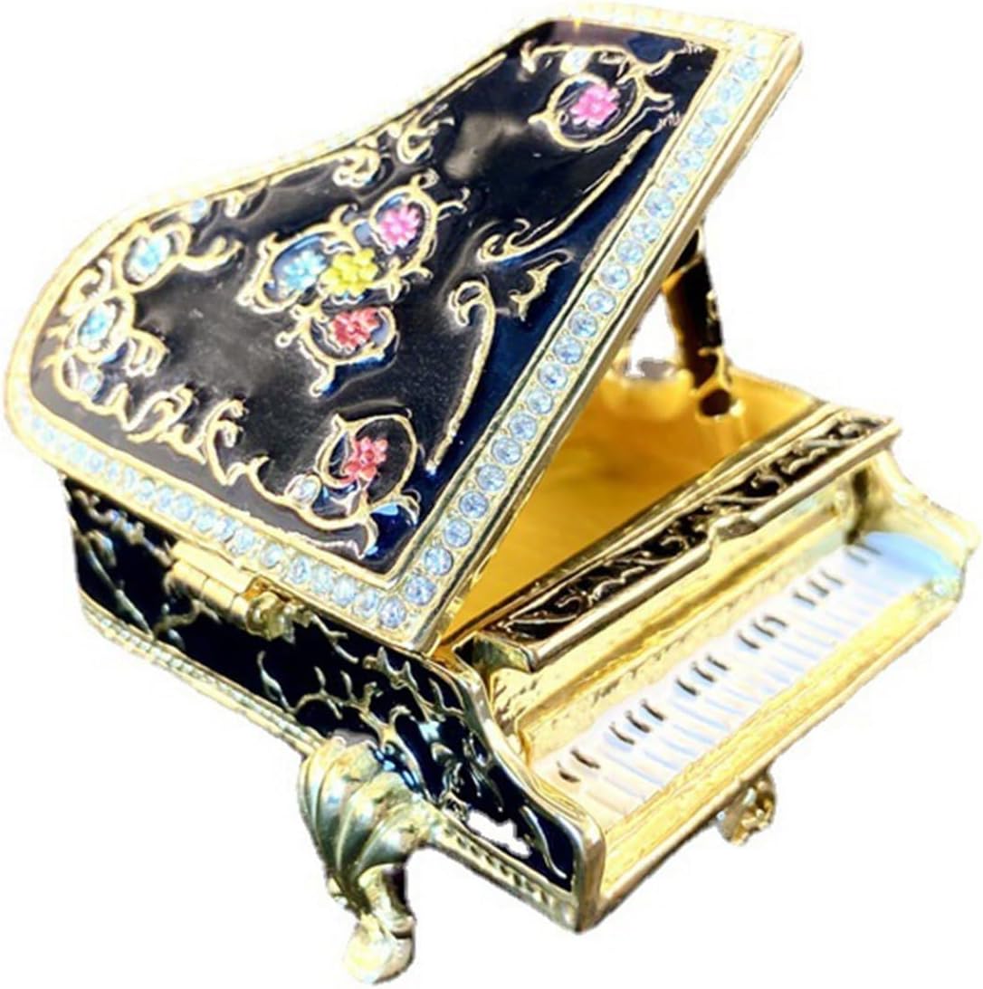 ピアノ 合金製 ジュエリーボックス トリンケットボックス オーナメント 癒しグッズ 小物入れ 指輪入れ リング ネックレス ピアス インテリア 置物 宝石箱 ギフト プレゼント 卓上装飾品