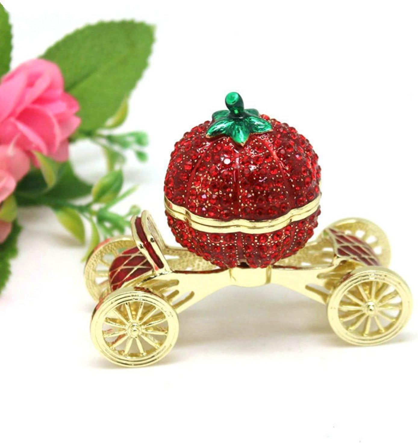 クリスタルカボチャの馬車 ジュエリーボックス 合金製 トリンケットボックス 小物入れ オーナメント かわいい おしゃれ 装飾 置物 インテリア雑貨 子供 ギフト 誕生日プレゼント 結婚用|Funny Life 店