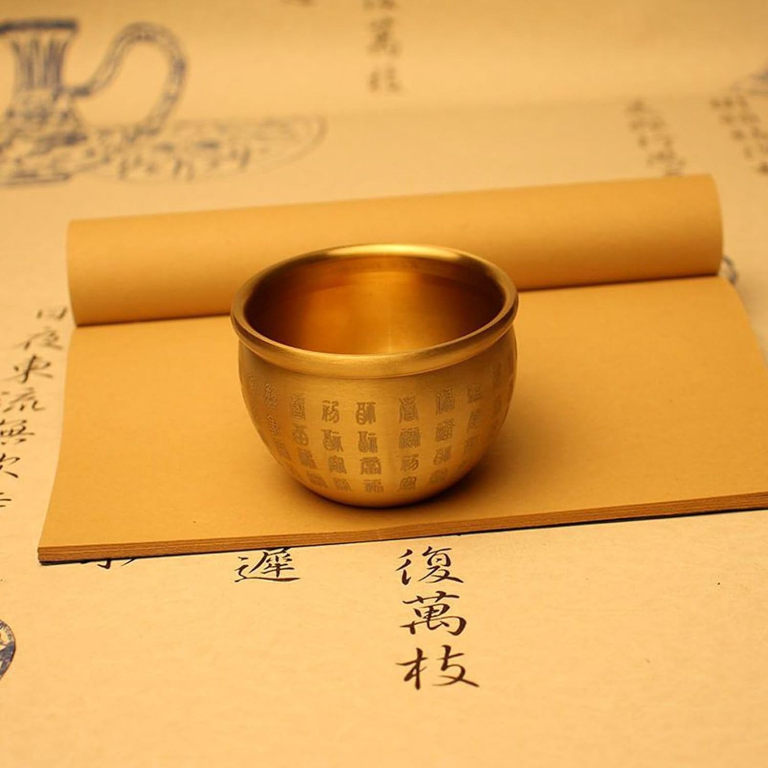 銅製 置物 聚寶盆 福運 招福 風水グッズ 装飾品 オーナメント インテリア 金運アップ お守り 風水アイテム 繁栄 招財 百福 運気改善 幸運 小型 工芸品 お祝い 開店祝い 開業 父の日 誕生日プ