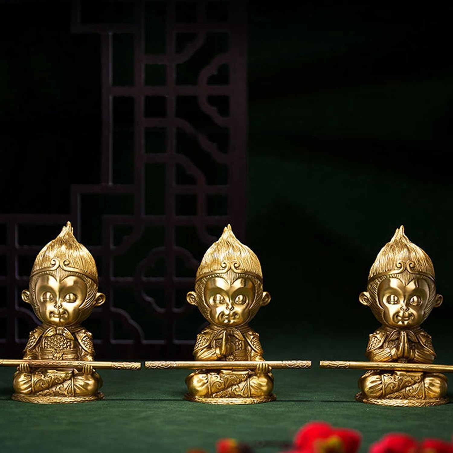 孫悟空 悟空 斉天大聖 孫行者 如意金箍棒 西遊記 置物 銅製 可愛い 縁起物 お守り 魔除け 厄除け 開運祈願 風水アイテム 猿 インテリア飾り オフィス リビングルーム お祝い プレゼント ギフト