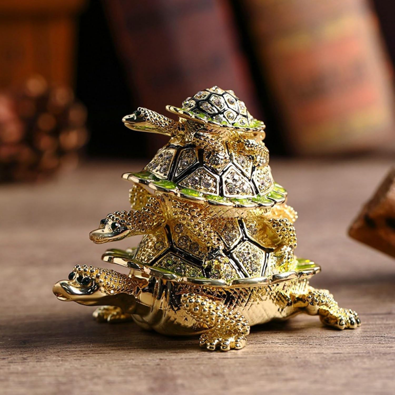 海亀 ジュエリーボックス クリスタル合金製動物 トリンケットボックス 面白い おしゃれ 小物入れ 収納箱 置物 家の装飾 収納ケース ジュエリーケース インテリア プレゼント 記念日