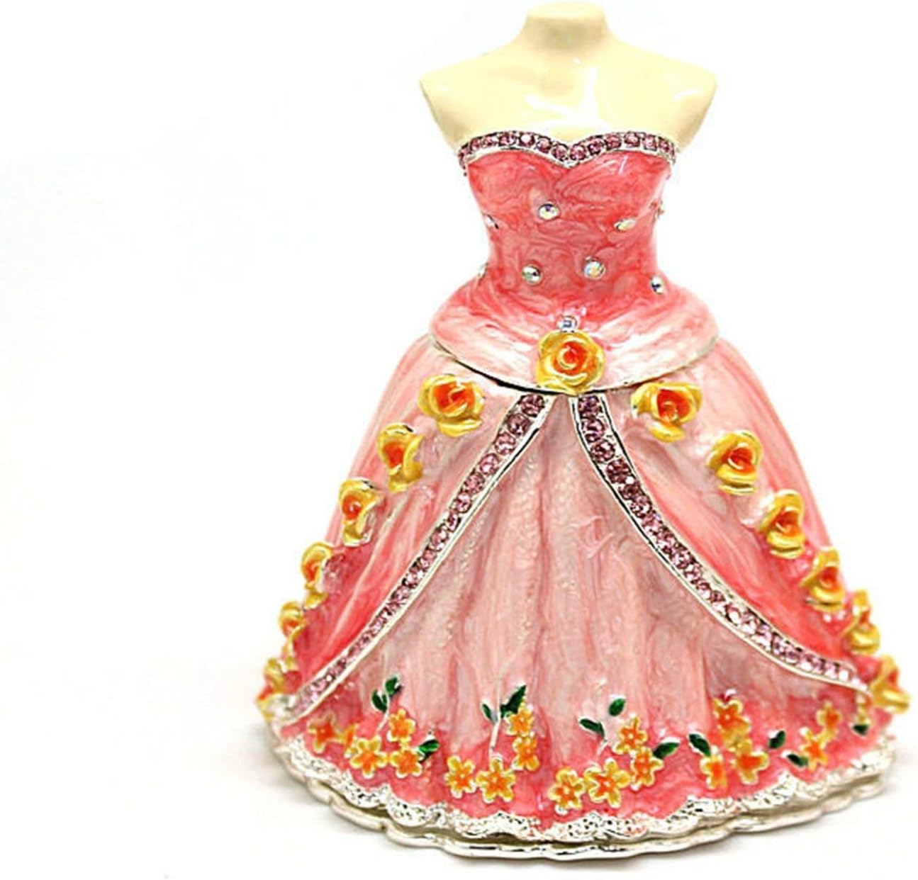 プリンセスのドレス 置物 ジュエリーボックス トリンケットボックス アクセサリーボックス 小物入れ 宝物入れ ヒンジ付きジュエリーボックス ホームデコレーション インテリア 結婚式 記念日 彼女へのギ