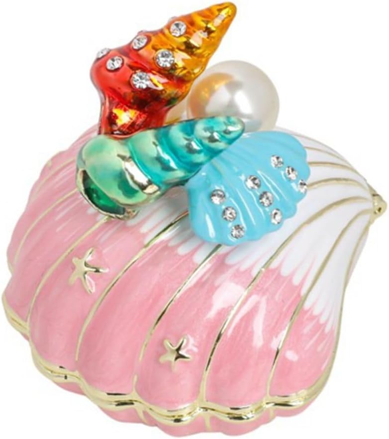 貝殻 ジュエリーボックス トリンケットボックス インテリア 合金製 かわいい 小物入れ ボックス ケース 置物 女の子 リングケース オーナメント デコレーション用 結婚式 記念日 プレゼント 母の日