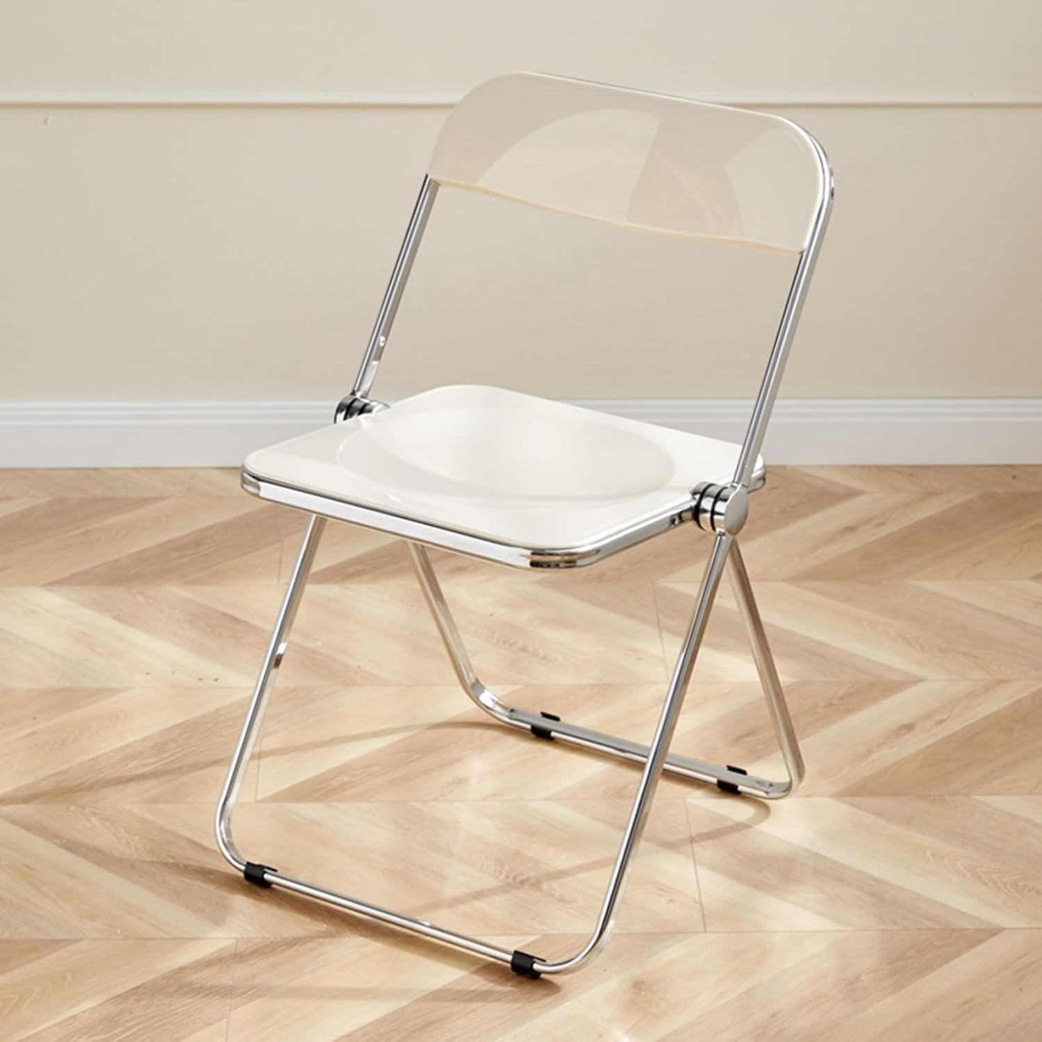 折り畳みチェア 透明 オフィス椅子 パイプ椅子 会議椅子 背付 コンパクト 省スペース 滑り止めゴム足 組み立て簡単 トレーニングルーム パーティー ビジネスイベント 喫茶店 家用 室内 室外 カフェ｜Funny Life 店 15,717円