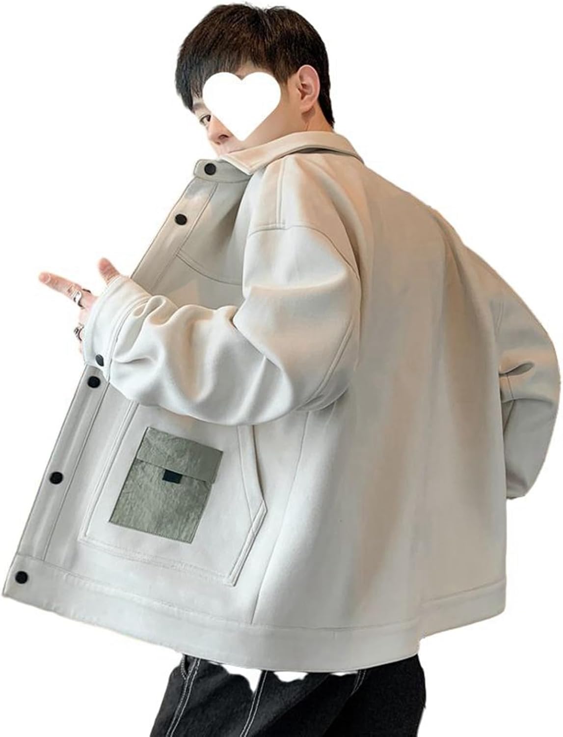 メンズ ジャケット スエード 春秋 アウター カッコイイ 上着 スナップ 大きいサイズ カジュアル ゆったり おしゃれ スポーツ 無地 折り襟 厚手 コート トラベル デイリー バンケット 20代 3