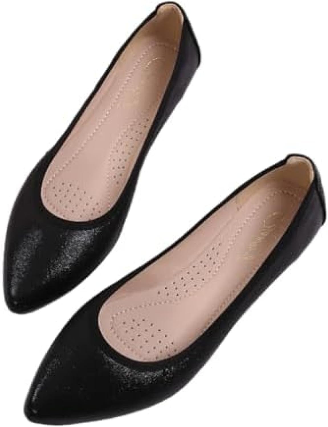 パンプス 痛くない オフィス ローヒール ぺたんこ フラットパンプス ポインテッドトゥ とんがり 走れる ぺたんこ靴 低反発 クッション フラットシューズ 通勤 パンプス 通学 柔らか 歩きやすい レ
