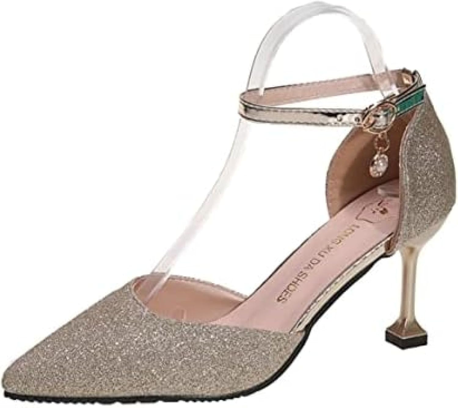 ストラップ パンプス ポインテッドトゥ 美脚 ゴールド シルバー 7cm ハイヒール 痛くない 歩きやすい 22.0cm~25.0cm レディース靴 オフィス 通勤 お呼ばれ フォーマル 10,609円