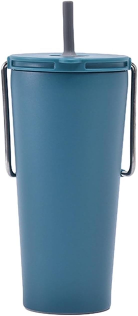 タンブラー ステンレス 蓋付き ストロー付き 600ml 二重構造 水筒 保温保冷 マグボトル 大容量コーヒーカップ 真空断熱 漏れ防止 持ち運び オフィス 車 自宅 旅行 キャンプ用 プレゼント 男｜Funny Life 店