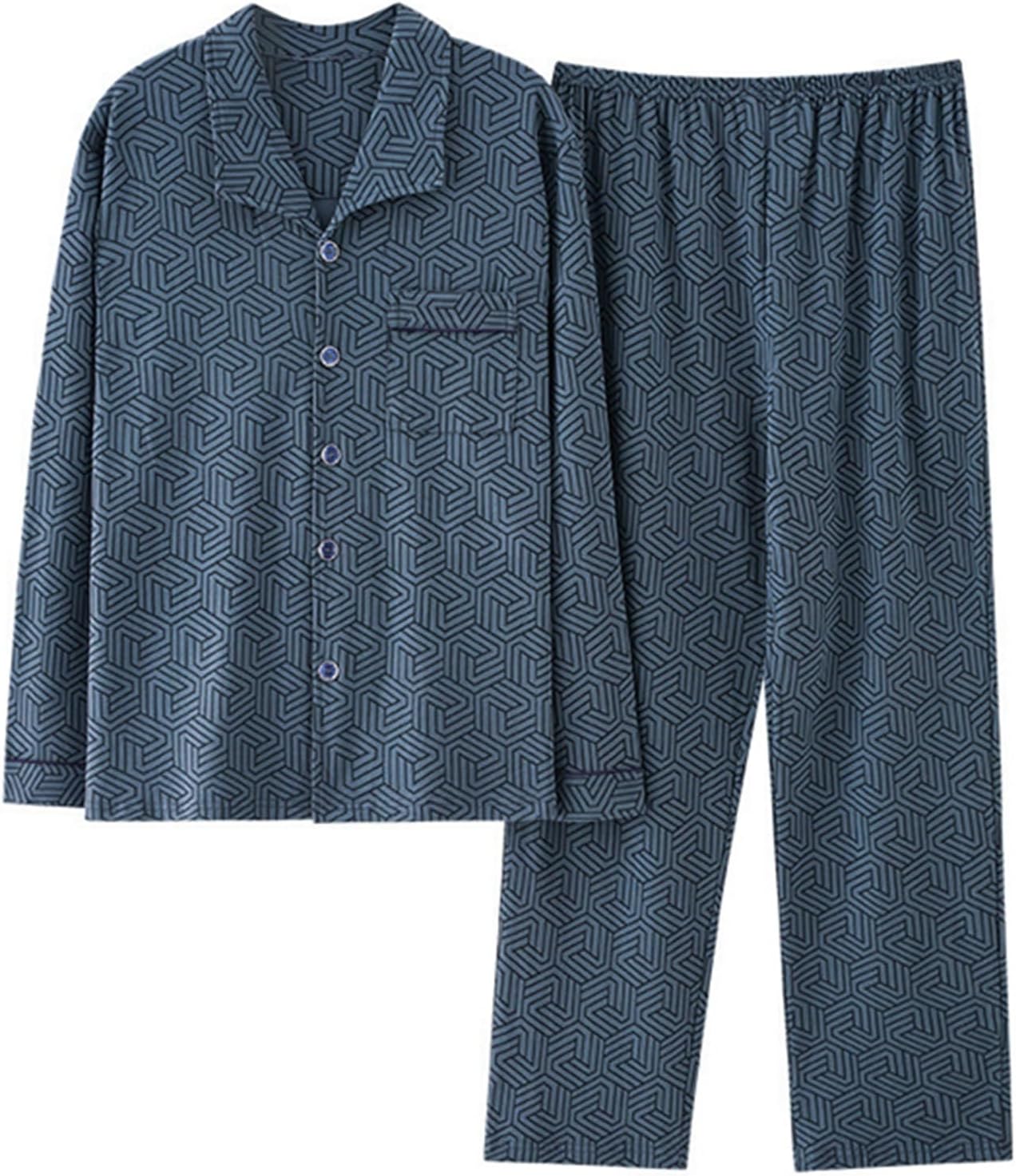 パジャマ 長袖 メンズ ルームウェア M-4XL 大きいサイズ 前開き 秋冬 上下セット カジュアル シンプル 寝巻き 紳士 男性用 ナイトウェア 部屋着 快適 吸汗 通気 お風呂上がり 旅行用 トラ｜Funny Life 店