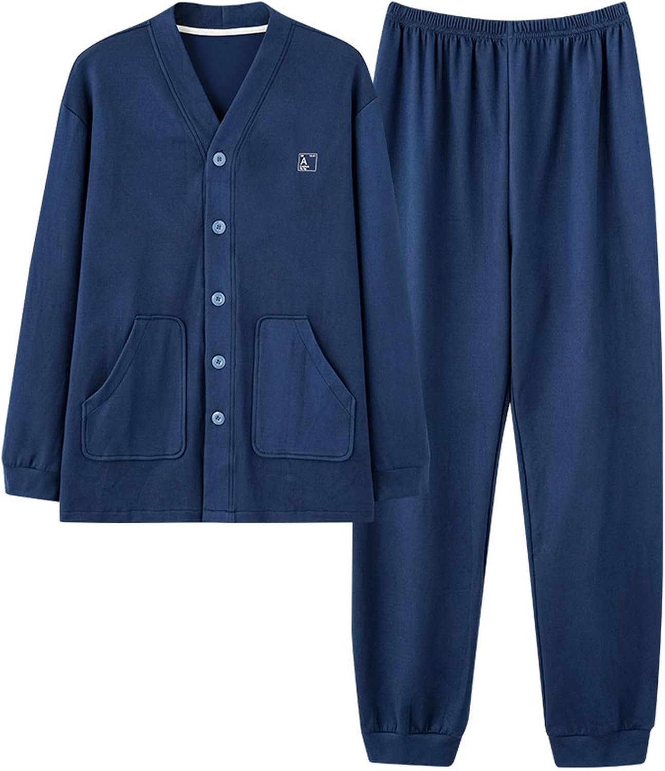 秋冬 メンズ パジャマ L-4XL 起毛 厚手 暖かい 大きいサイズ 前開き 長袖 ゆったり 快適 カジュアル ルームウェアセット ソフト 柔らかい Vネック 紳士 部屋着 プレミアム コンフォート|Funny Life 店