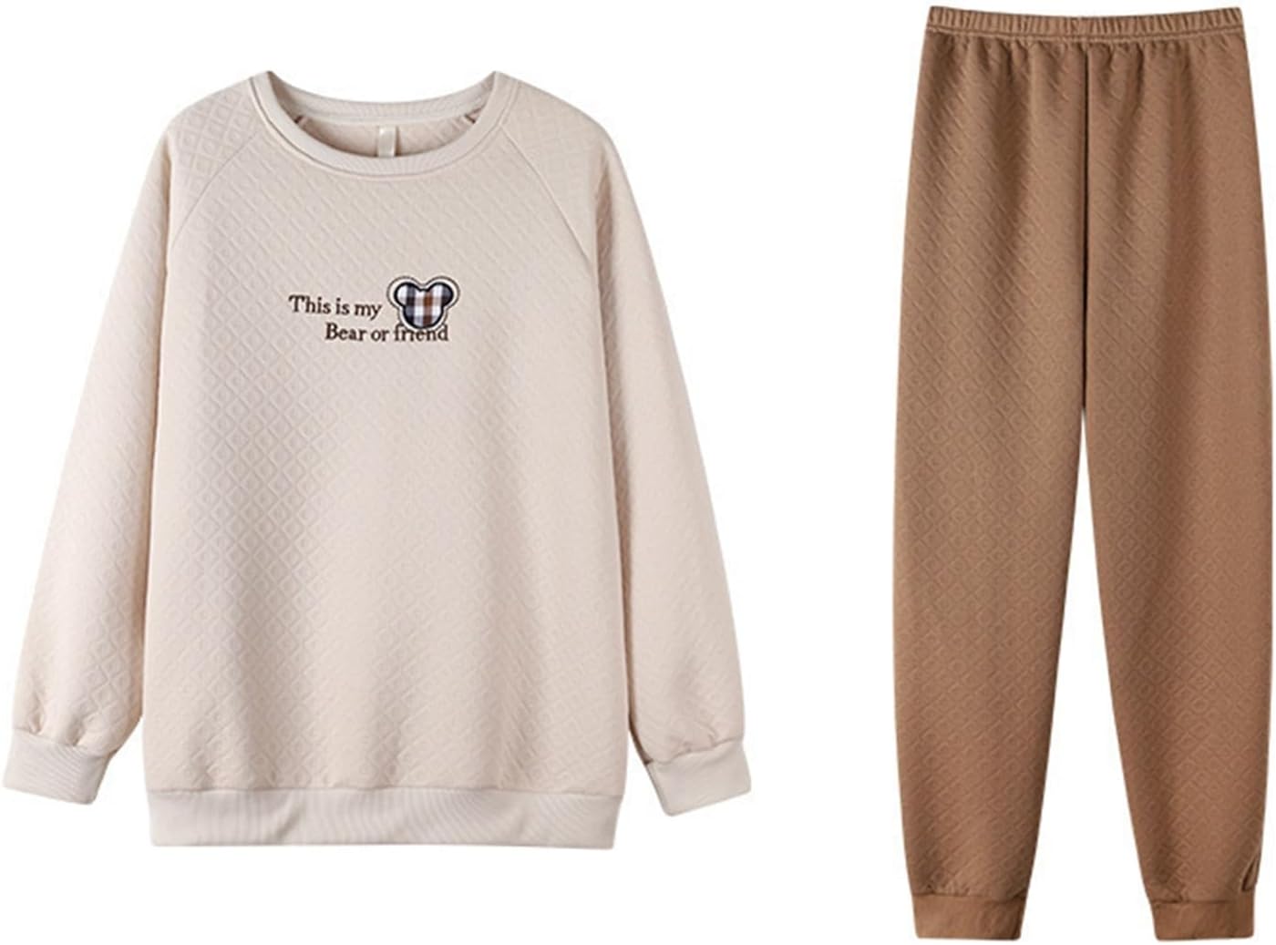 -4XL 綿100 キルティングパジャマ キルトニット 厚手 メンズ ルームウェアセット 中綿 上下セット 秋冬 キルト ラウンドネック プルオーバープル 寝巻き 紳士 肌に優しい 防寒 保温 カジュ｜Funny Life 店