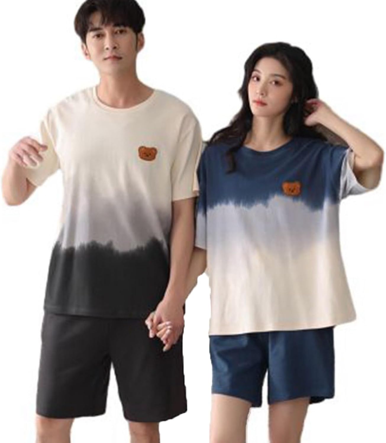 夏 ペアパジャマ メンズ Tシャツ 半袖 レディース ルームウェアセット 短パン プルオーバープル 寝間着 大きいサイズ ペアルック 綿100 部屋着 上下セット 快適 吸汗 通気 ゆったり 便利服
