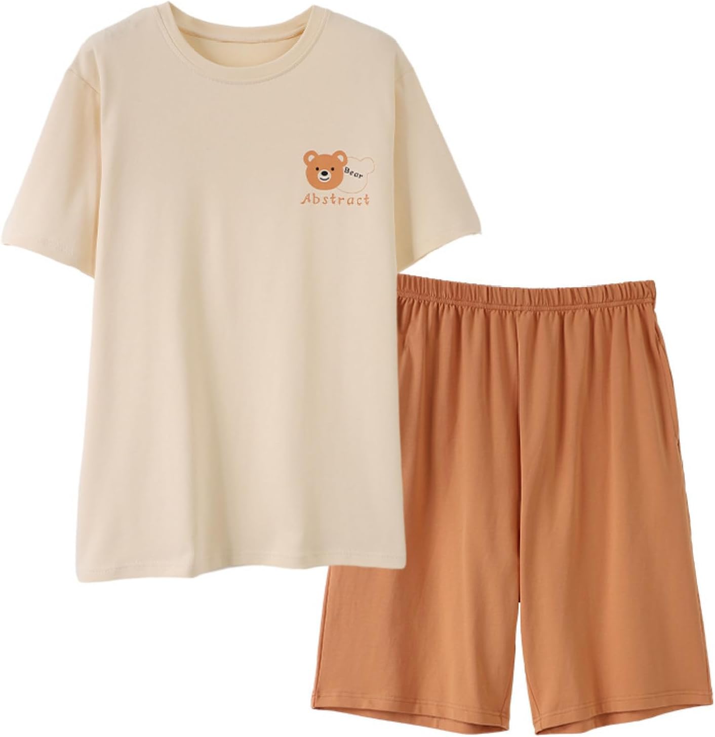 夏 パジャマ Tシャツ 敏感肌 ルームウェア 綿100 ルームワンピース メンズ レディース ペアパジャマ 寝間着 上下セット 吸汗 通気 ゆったり 便利服 安眠 部屋着 カジュアル ペアルック JS|Funny Life 店