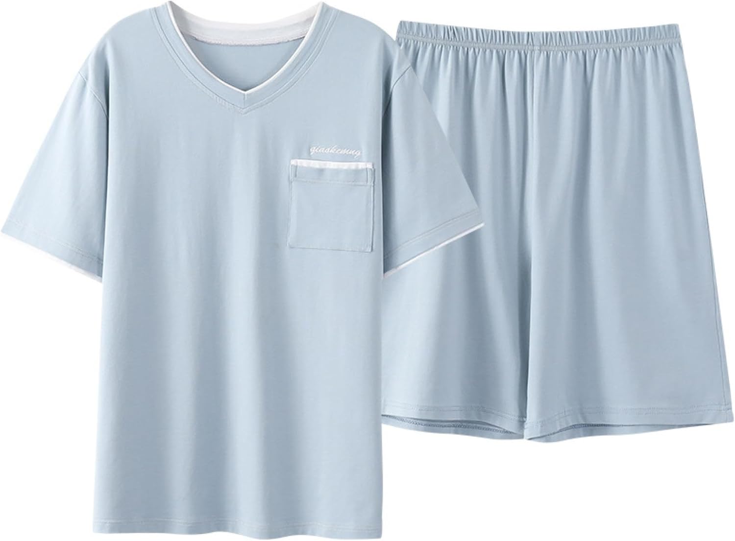 パジャマ メンズ 半袖 夏 Tシャツ ショーツ 上下セット L-4XL プルオーバープル ルームウェア 寝巻き ストレッチ 薄手 大きいサイズ シンプル 部屋着 便利服 男性用 家着 柔らかい 肌に優