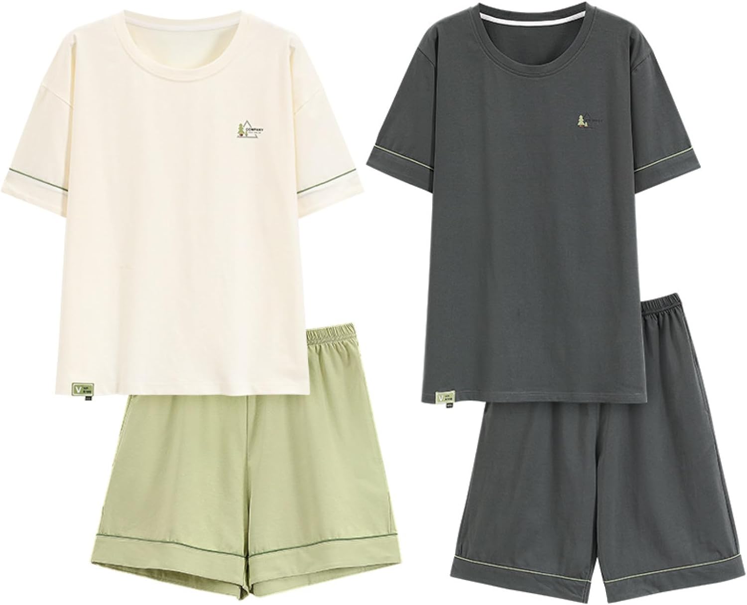 半袖 Tシャツ 短パン ルームウェアセット ペアパジャマ 上下セット 敏感肌 ひんやり 涼しい カジュアル 部屋着 メンズ レディース ペアルック 便利服 寝巻き 吸汗 通気 肌に優しい ニットコット