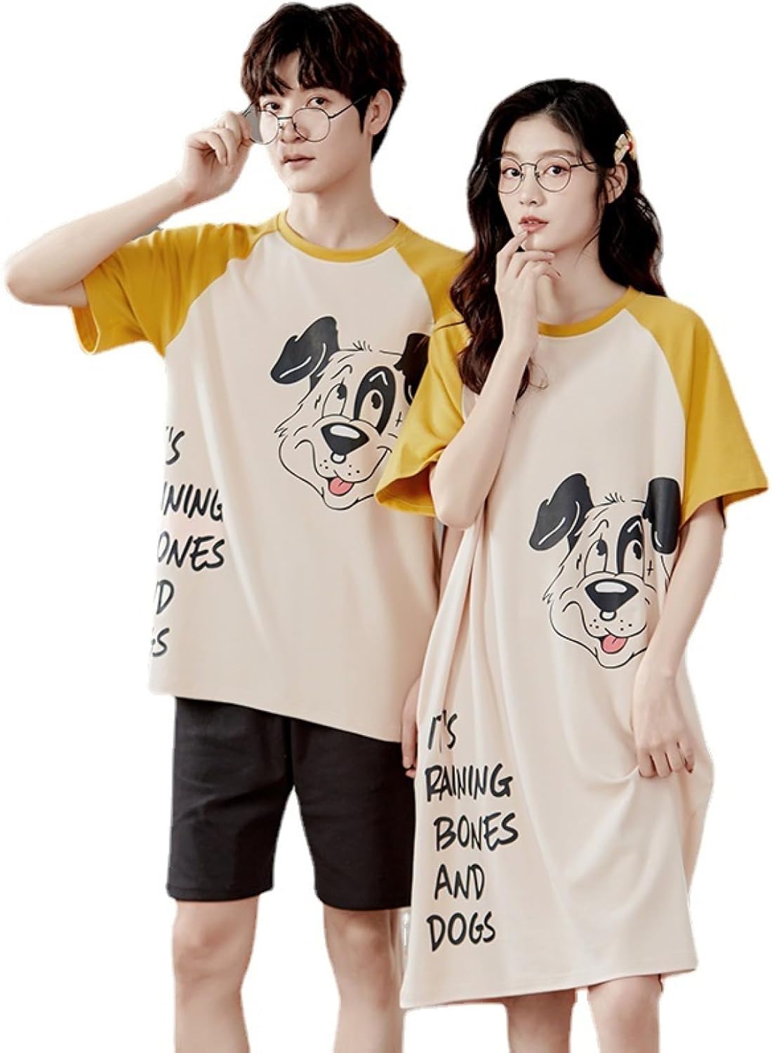 ペアパジャマ Tシャツ 綿100 ルームウェア レディース ルームワンピース メンズ 半袖 パジャマ 敏感肌 快適 夫婦 寝巻き 二点セット 吸汗 通気 大きいサイズ ペアルック 部屋着 ゆったり K