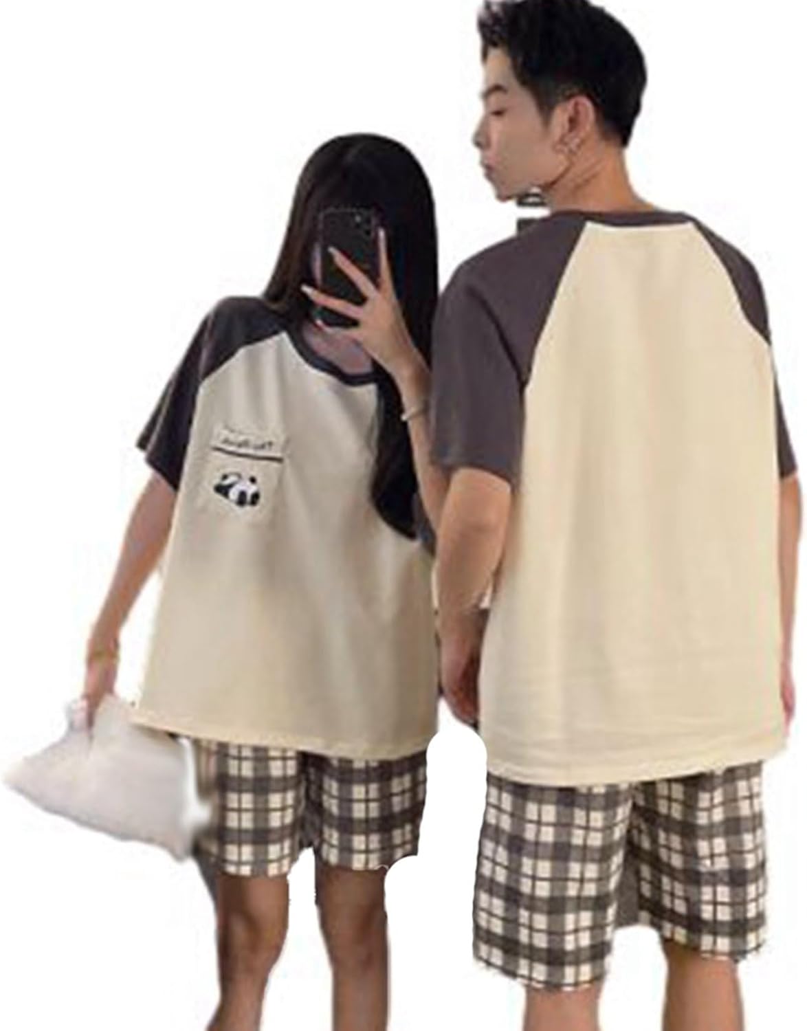 シャツ 半袖 パジャマ 夏 ペア メンズ レディース ルームウェア 便利服 短パン 大きいサイズ 部屋着 カジュアル 男女兼用 寝間着 上下セット 快適 吸汗 通気 便利服 ゆったり ペアルック JH|Funny Life 店