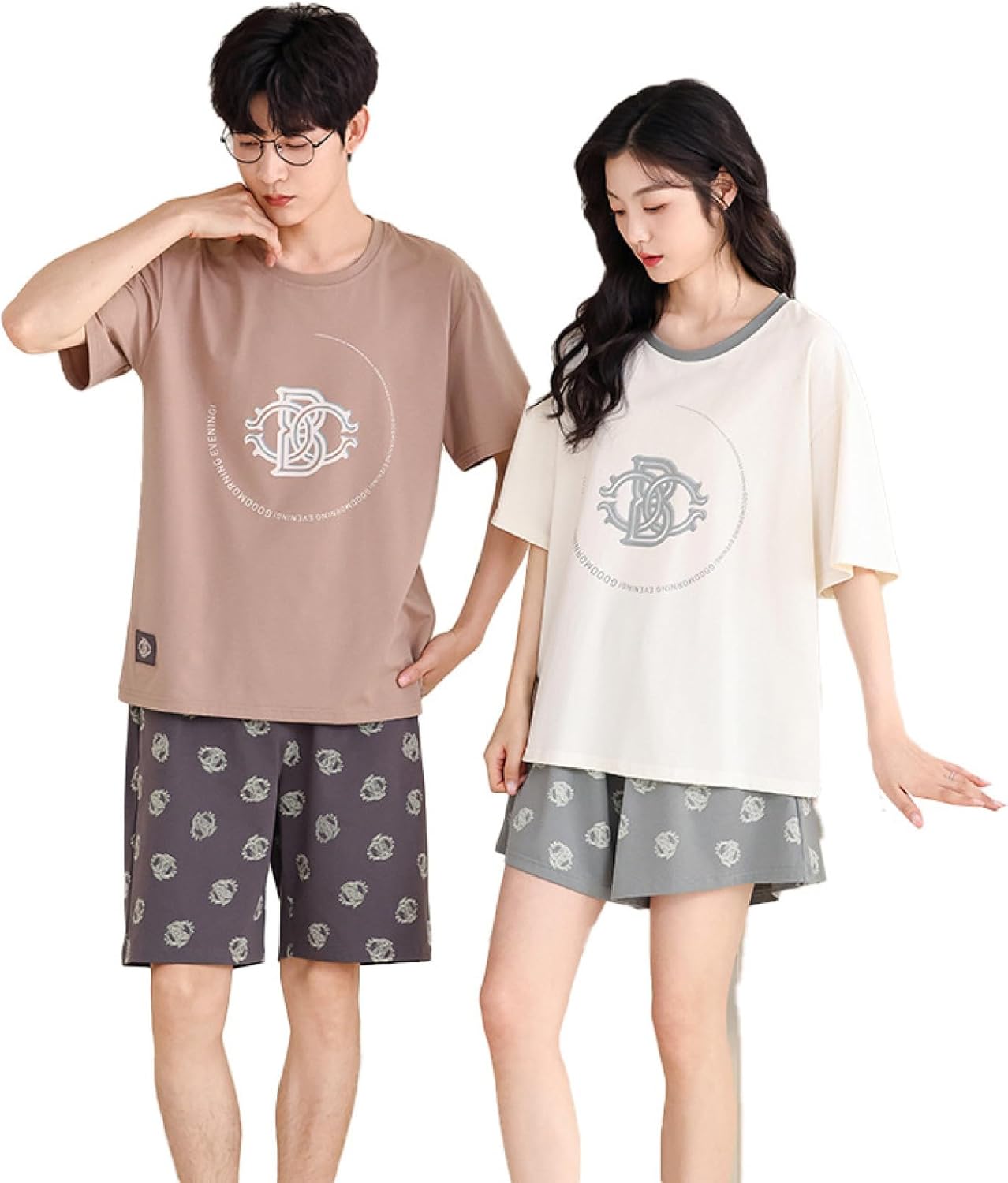 涼感 Tシャツ 半袖 ペアパジャマ 綿100 寝間着 上下セット ルームウェア メンズ レディース 部屋着 ひんやり 薄手 快適 吸汗 通気 安眠 大きいサイズ ゆったり 部屋着 寝巻き ナイトウェア