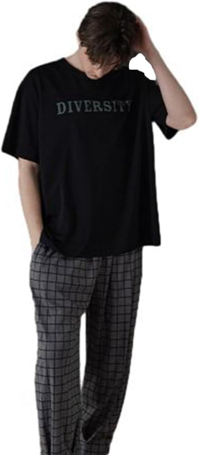 夏 Tシャツ パジャマ 半袖 涼感 メンズ レディース 寝巻き ペア ルームウェアセット 大きいサイズ シンプル 部屋着 便利服 ペアルック ふんわり 通気 カジュアル ゆったり プルオーバープル 男|Funny Life 店