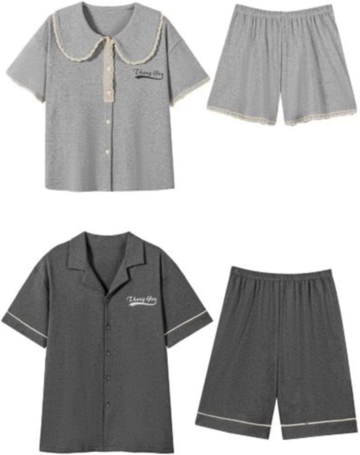 半袖 ルームウェア 綿100 ペアパジャマ 夏 メンズ レディース カジュアル 前開き 敏感肌 ニットコットン 大きいサイズ 部屋着 ゆったり 涼しい 通気 寝間着 スリープウェア ナイトウェア 7X｜Funny Life 店 14,839円