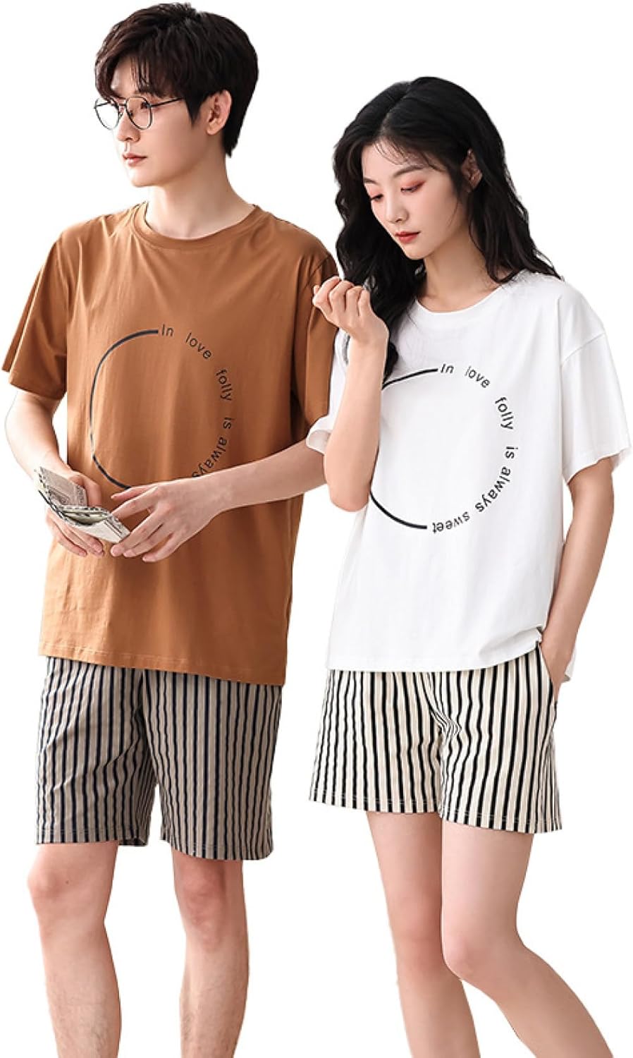 綿100 半袖 ペアパジャマ ルームウェア メンズ レディース Tシャツ ショーツ 二点セット 部屋着 寝巻き カジュアル ゆったり 敏感肌 吸汗 通気 吸湿 ひんやり 寝やすい 大きいサイズ カップ｜Funny Life 店 14,228円