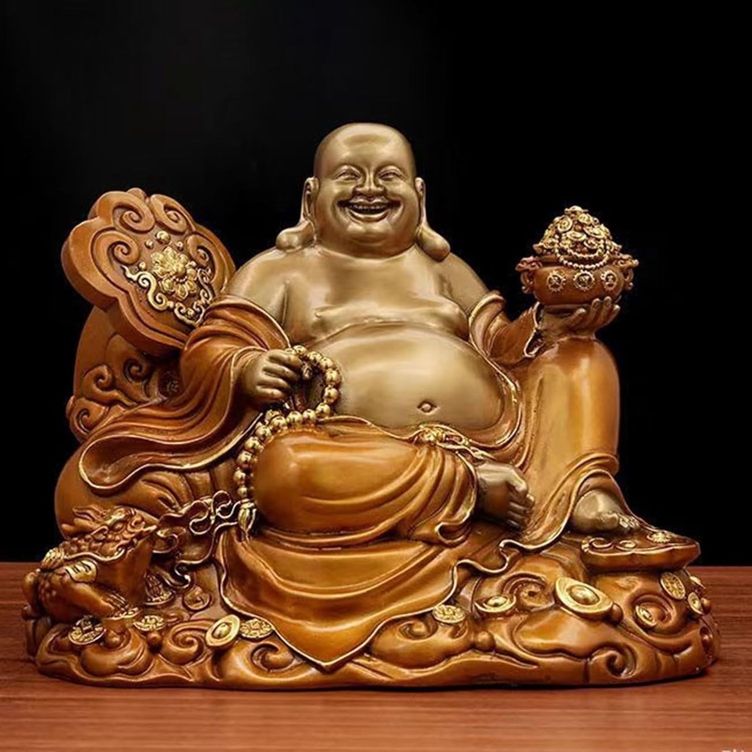 弥勒 弥勒仏 布袋尊 布袋様 弥勒様 わらい顔仏像 招財 風水グッズ 縁起物 座像 仏教芸術品 風水個条 厄除け 金運引きあげる お引き立て華めく祈とう 開運グッズ 手当て 金運 財運 開店祝賀会 起業 差し上げ物 オフ