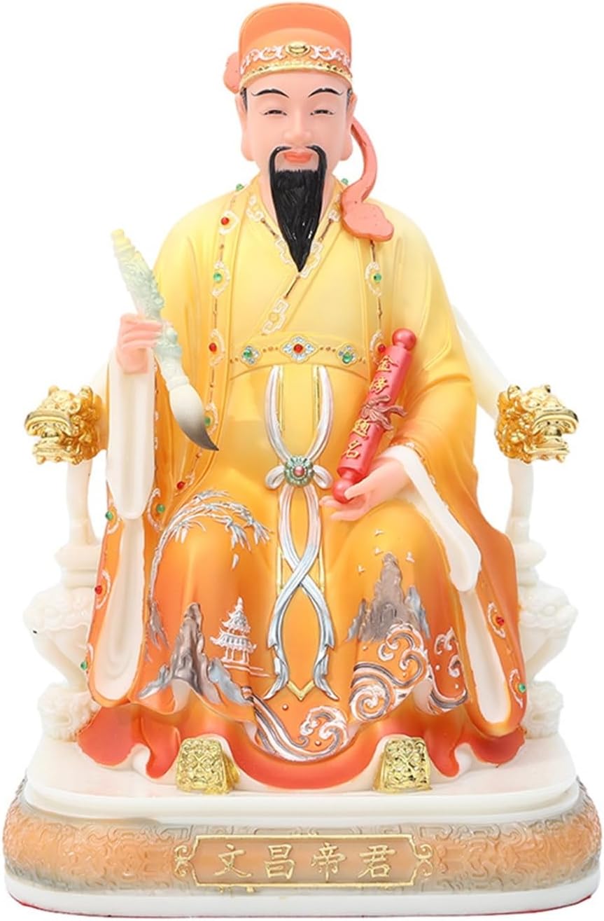 文昌帝君 文曲星 風水グッズ 神像 仏像 置物 縁起物 座像 道教工芸品 樹脂彫刻 お守り 彫像飾り オブジェ オーナメント 出世運 仕事運 学業運 玄関 リビングルーム 家庭用 卒業式 誕生日プレゼ