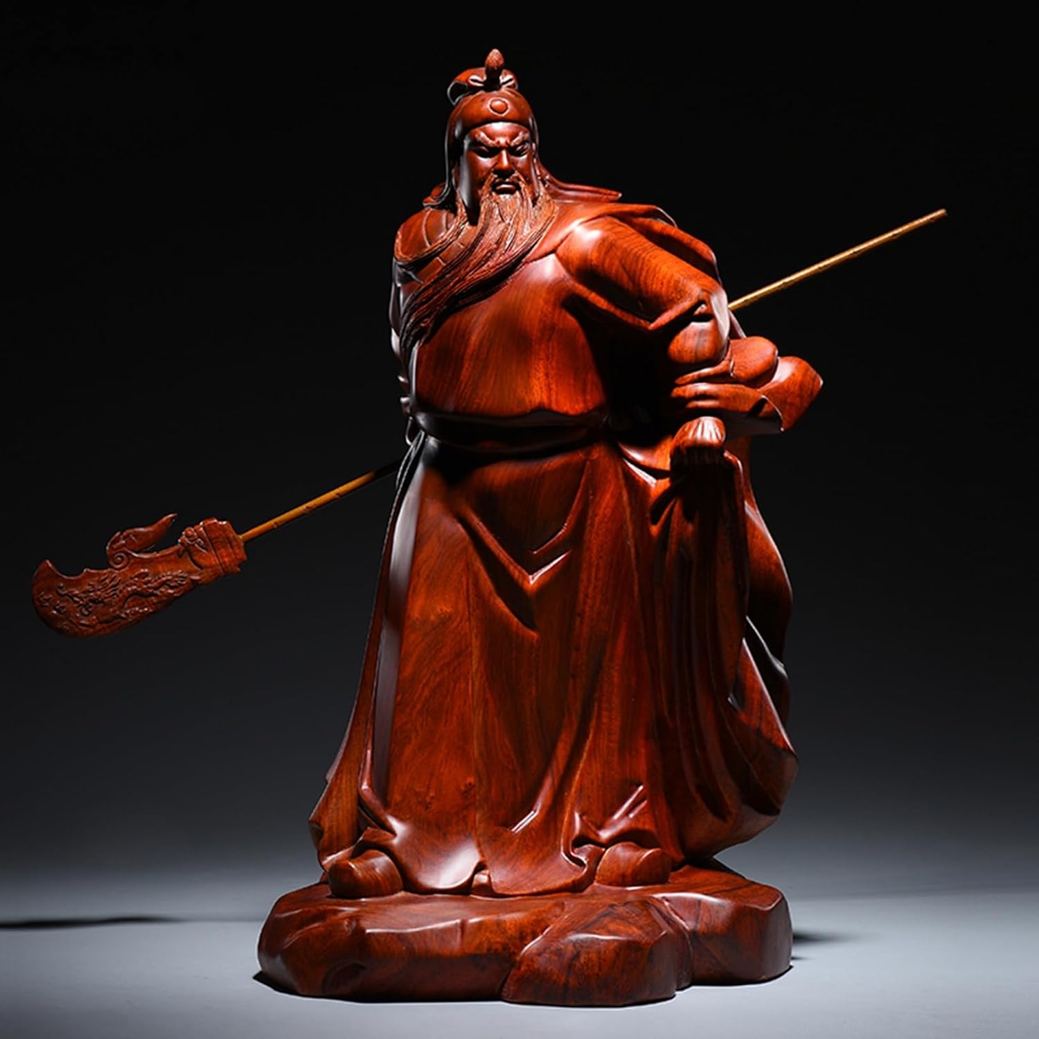 関羽像 武財神 関雲長 関帝像 関公像 仏像 木製 御前上等木彫り 偶像 飾りつけ お引き立て華めく 風水グッズ 財運 開運 青龍三日月刀 三国即応 三国志 暮らし向き引きあげる 金運引きあげる 厄除け 手当て 執務室 開店祝賀会