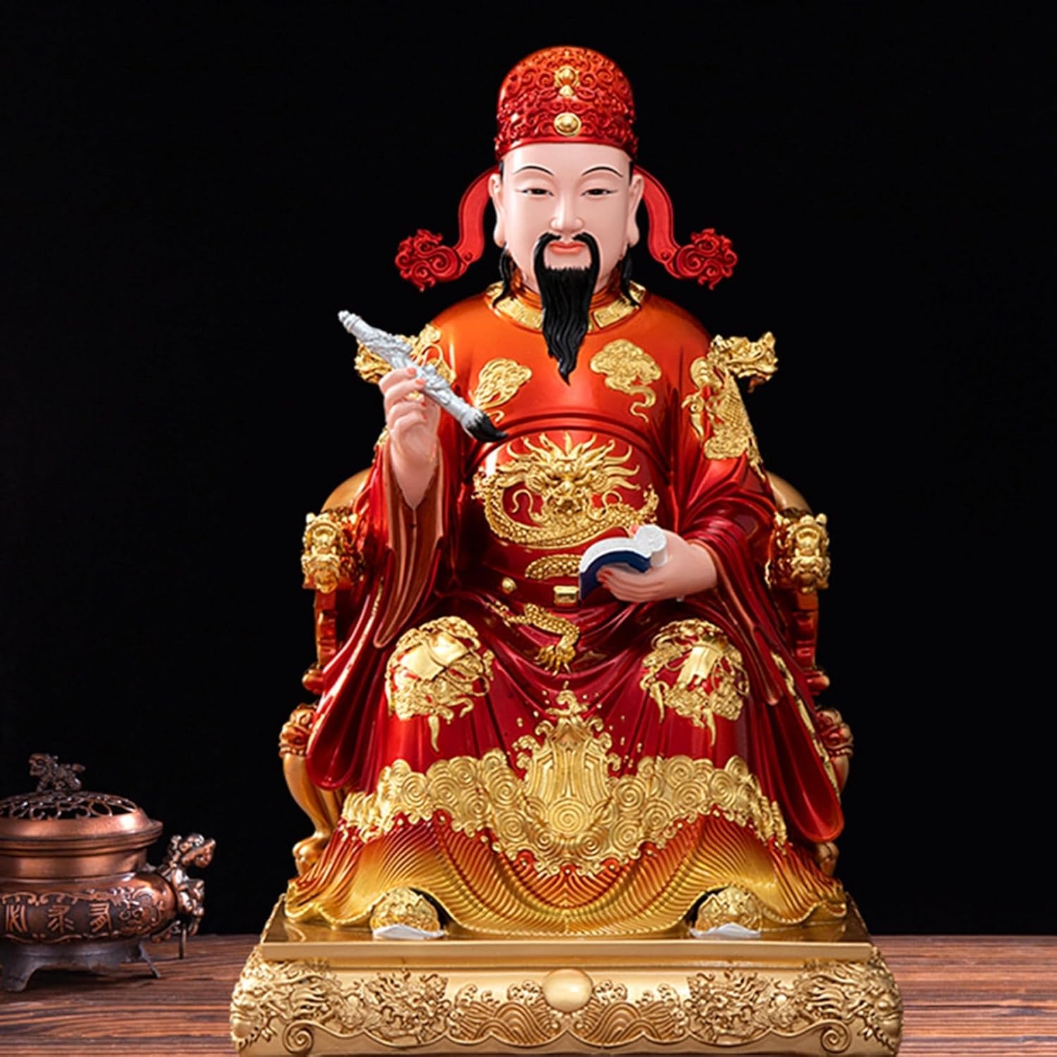 風水グッズ 置物 文昌帝君 文曲星 神像 仏像 縁起物 座像 道教工芸品 樹脂彫刻 お守り 彫像飾り オブジェ オーナメント 出世運 仕事運 学業運 玄関 リビングルーム 家庭用 卒業式 誕生日プレゼ|Funny Life 店
