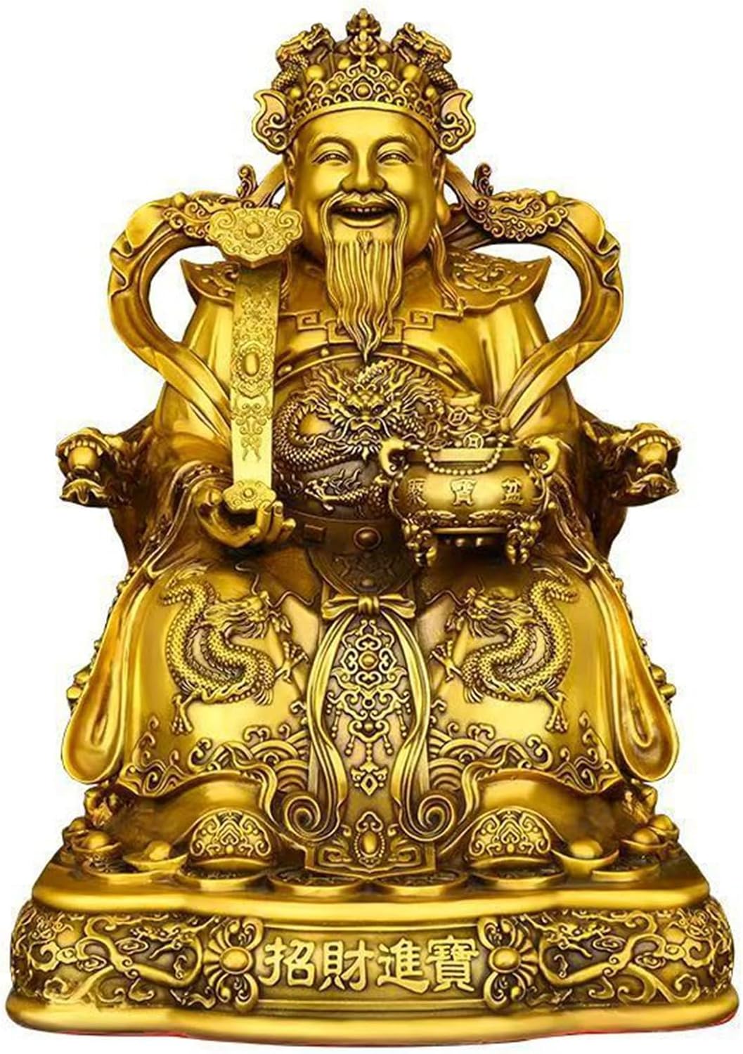 風水グッズ 財神 置物 黄銅製 仏像 財運 金運 開運 金運祈願 縁起物 商売繁盛祈願 厄除け お守り 風水 真鍮 雑貨 玄関 会社 リビングルーム オフィス インテリア 店飾り 新年 贈り物 装飾品｜Funny Life 店