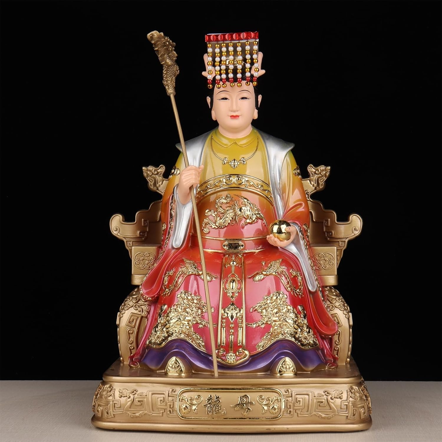 龍王 龍母 風水グッズ 置物 神像 道教工芸品 樹脂製 開運グッズ 祈る 彫刻飾り インテリア飾り 開店祝い オーナメント 邪気除け お守り お祝い 記念日 書斎 家庭用 リビングルーム 龍母 M|Funny Life 店