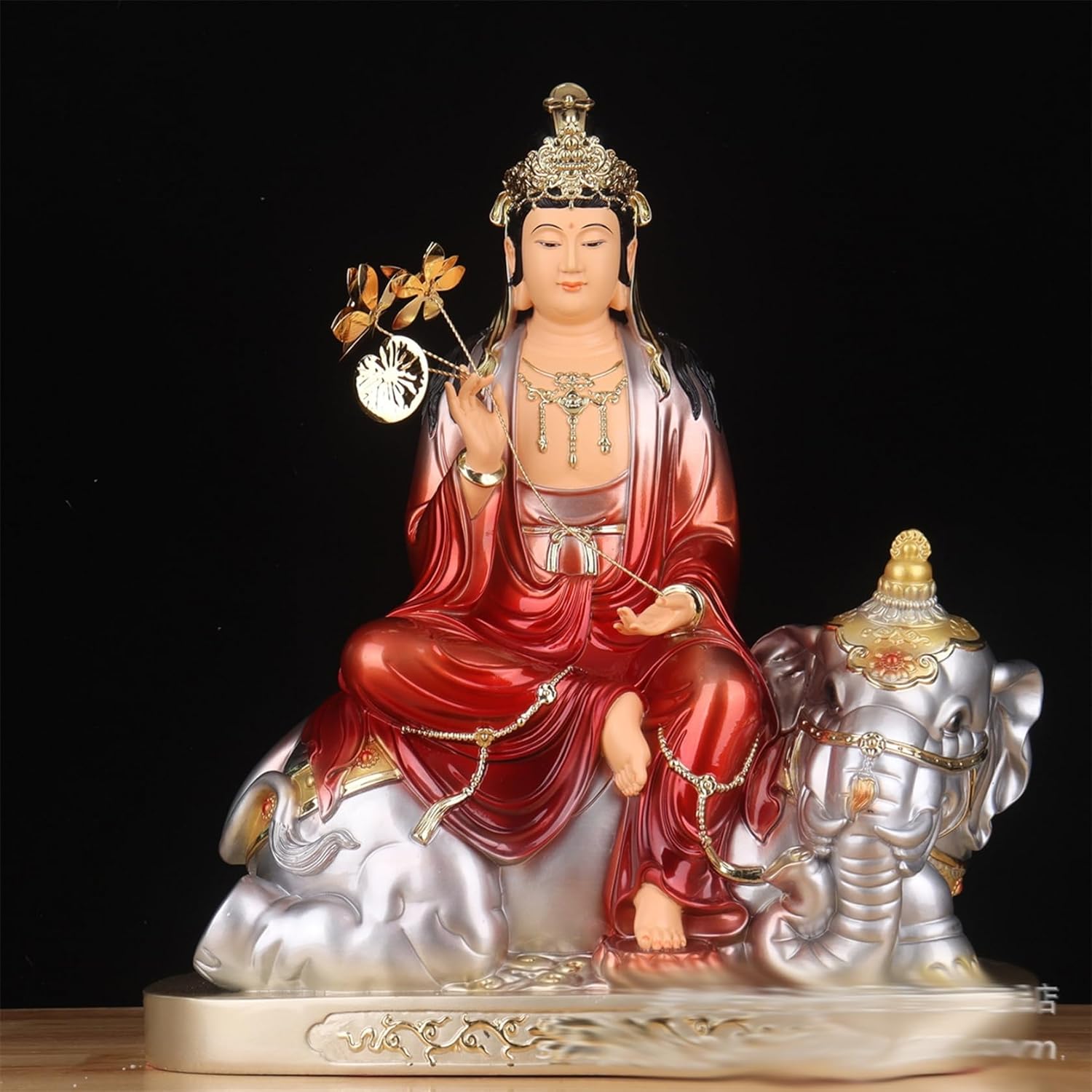 文殊菩薩 普賢菩薩 十二支守り本尊 華厳三聖 仏像 神像 仏壇仏像 風水グッズ 樹脂製 縁起物 インテリア 魔除け 厄除け お守り 座像 彫刻飾り 風水 仕事運 学業運 デコレーション用 贈り物にも最