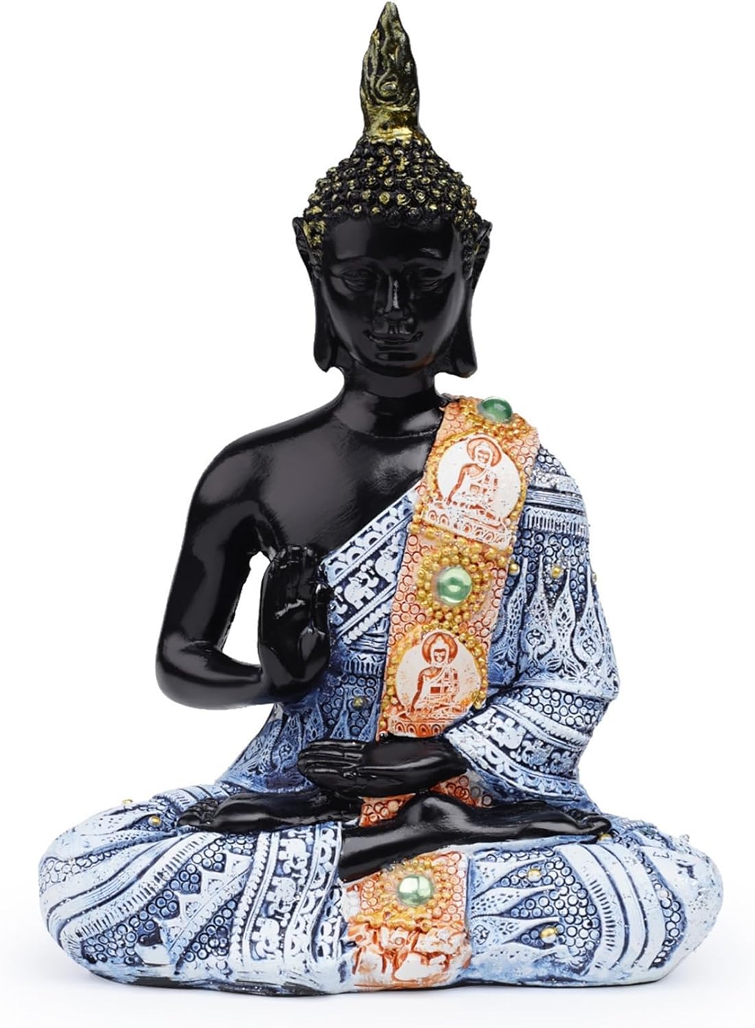 樹脂製 工芸品 仏像 開運グッズ 富と幸運 幸運 運気上昇 彫刻飾り 小型 インテリア オブジェ お祝い お守り 邪気除け 書斎 ホーム 玄関 デスクトップの装飾 リビングルーム ブラック 9.6*6