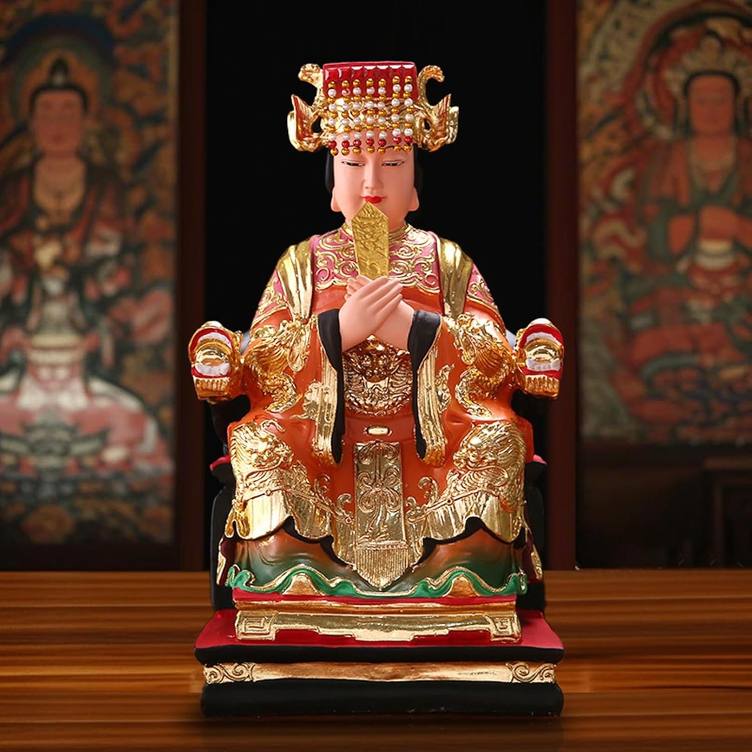 風水グッズ 置物 媽祖 航海の女神 商売繁盛 仏像 神像 道教工芸品 仏壇仏像 祈る 厄除け 財運 招財 金運祈願 富と幸運 樹脂製 彫刻 風水アイテム デスクトップ リビングルーム 家庭用 新築祝い｜Funny Life 店