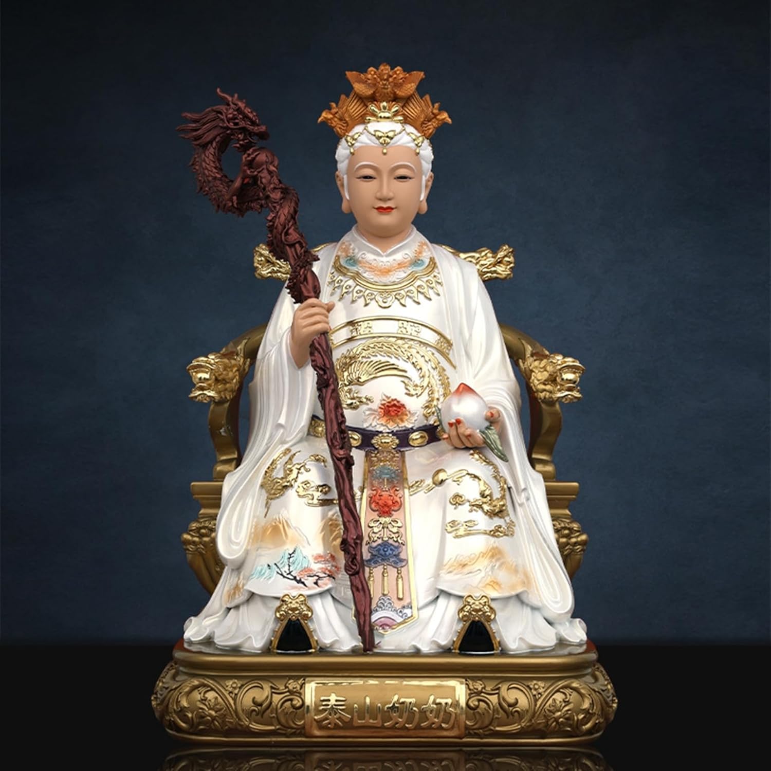 碧霞元君 泰山老母 神像 風水グッズ 樹脂彫刻 縁起物 邪気除け 疫病退散 座像 風水アイテム 置物 お守り 魔除け 厄除け インテリア飾り 道教美術品 供奉 プレゼント 敬老の日 結婚式 部屋