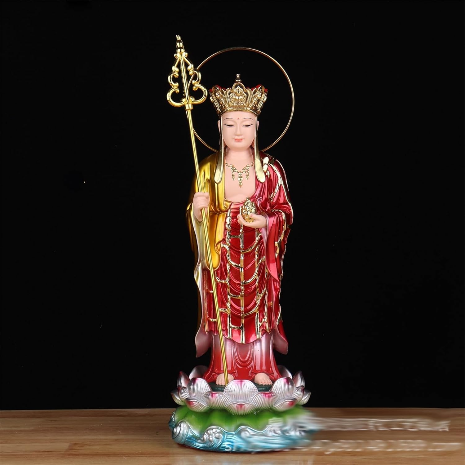 地蔵菩薩 地蔵菩薩像 仏像 樹脂製 お地蔵様 銅製 立像 開運祈願 厄除け 魔除け 水子地蔵 子育て・水子供養・守護 祈る 風水 仏壇仏像 風水アイテム 装飾品 家庭 オフィス リビングルーム 敬老の