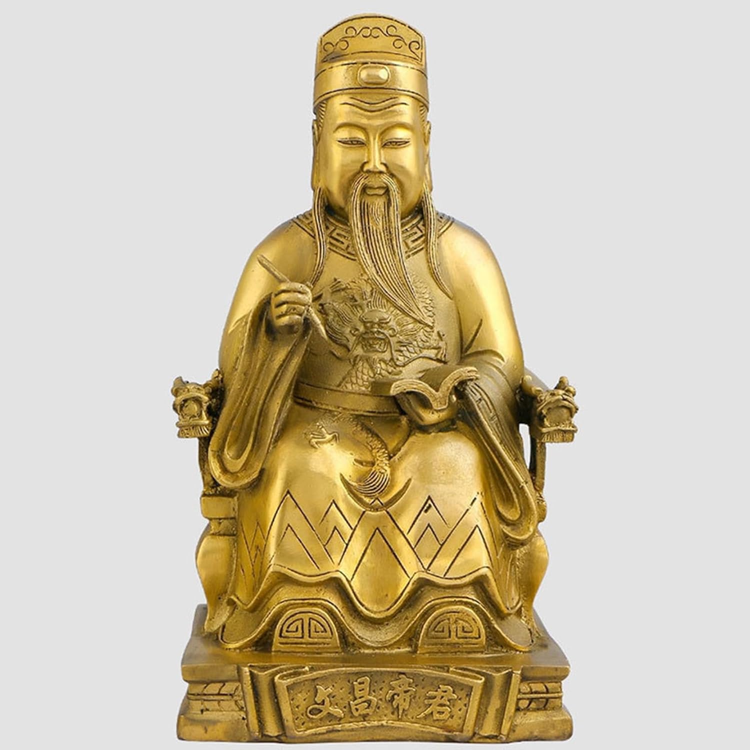文昌帝君 文曲星 風水グッズ 神像 仏像 飾りつけ 縁起物 座像 道教芸術品 金管楽器製 御役目運 稽古運 手当て 塑像群飾りつけ オブジェ 飾りつけ 部屋の入り口 リビングお部屋 身寄り用 卒式 生まれ落ちる日差し上げ物 銅色