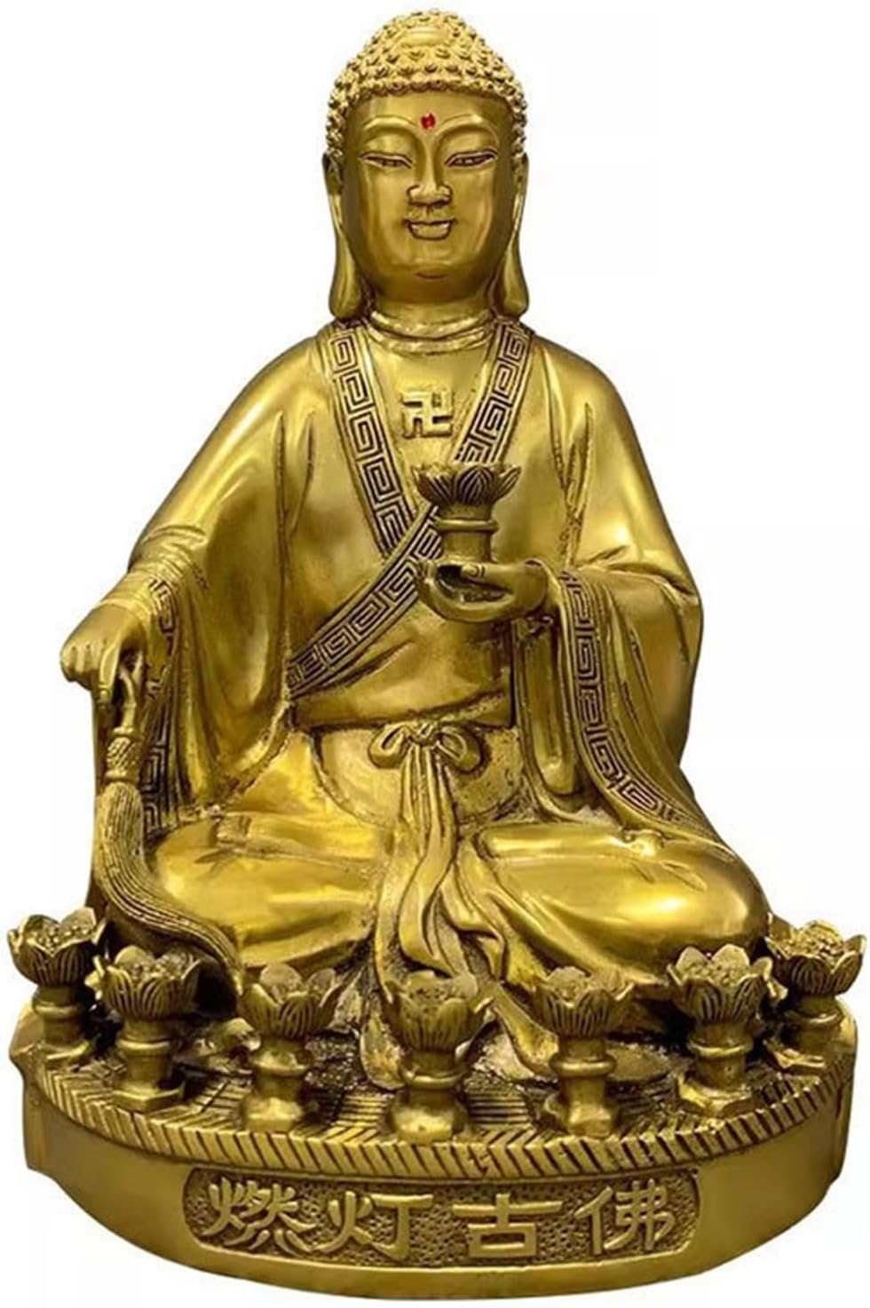 燃灯古仏 燃灯如来 定光如来 風水個条 金管楽器製 仏壇仏像 如来像 開運グッズ 仕合わせ 祈とう 仕合わせ 風水グッズ 手当て 意地悪さ除け 刻みつける 芸術品 卓上飾りつけ 身寄り用 室内装飾 リビングお部屋 銅色 16