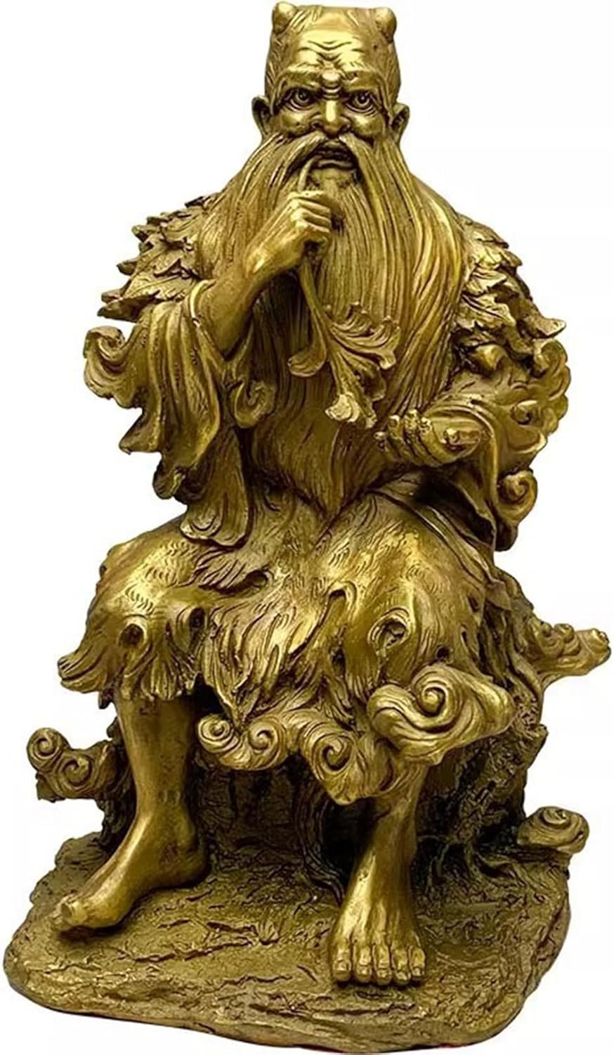 神農 炎帝 仏像 神農が百草を嘗めた伝説 置物 風水グッズ 人文始祖 工芸品 疫病・災厄から守ってくれる 無事 健康 デスクの飾り 縁起物 厄除け お祝い お年寄り プレゼント 書斎 銅色 12*11