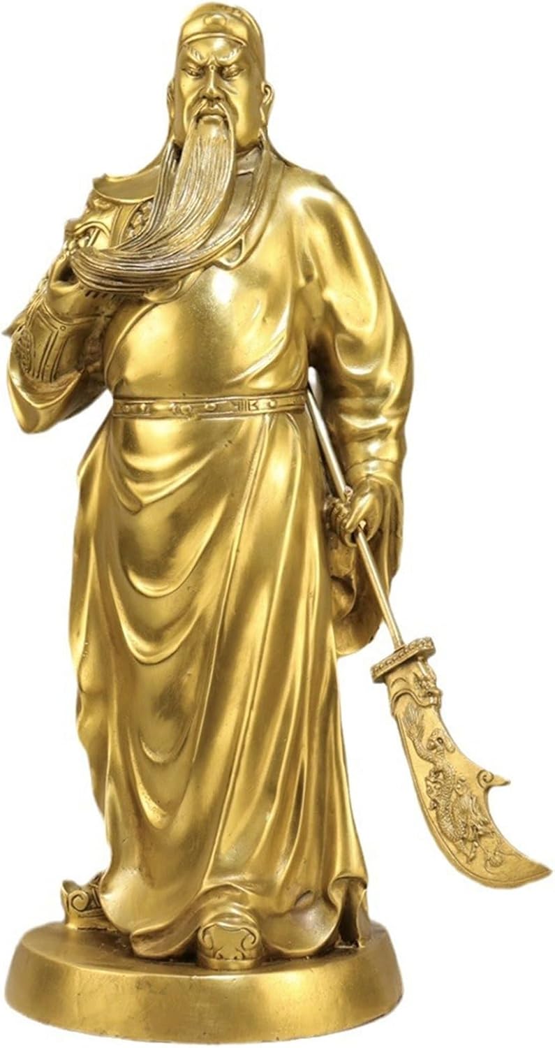 関羽像 武財神 関雲長 関帝像 関公像 仏像 神像 金管楽器 偶像 飾りつけ お引き立て華めく 風水グッズ 財運 開運グッズ 青龍三日月刀 三国即応 三国志 暮らし向き引きあげる 金運引きあげる 厄除け 手当て 執務室 開店祝賀会