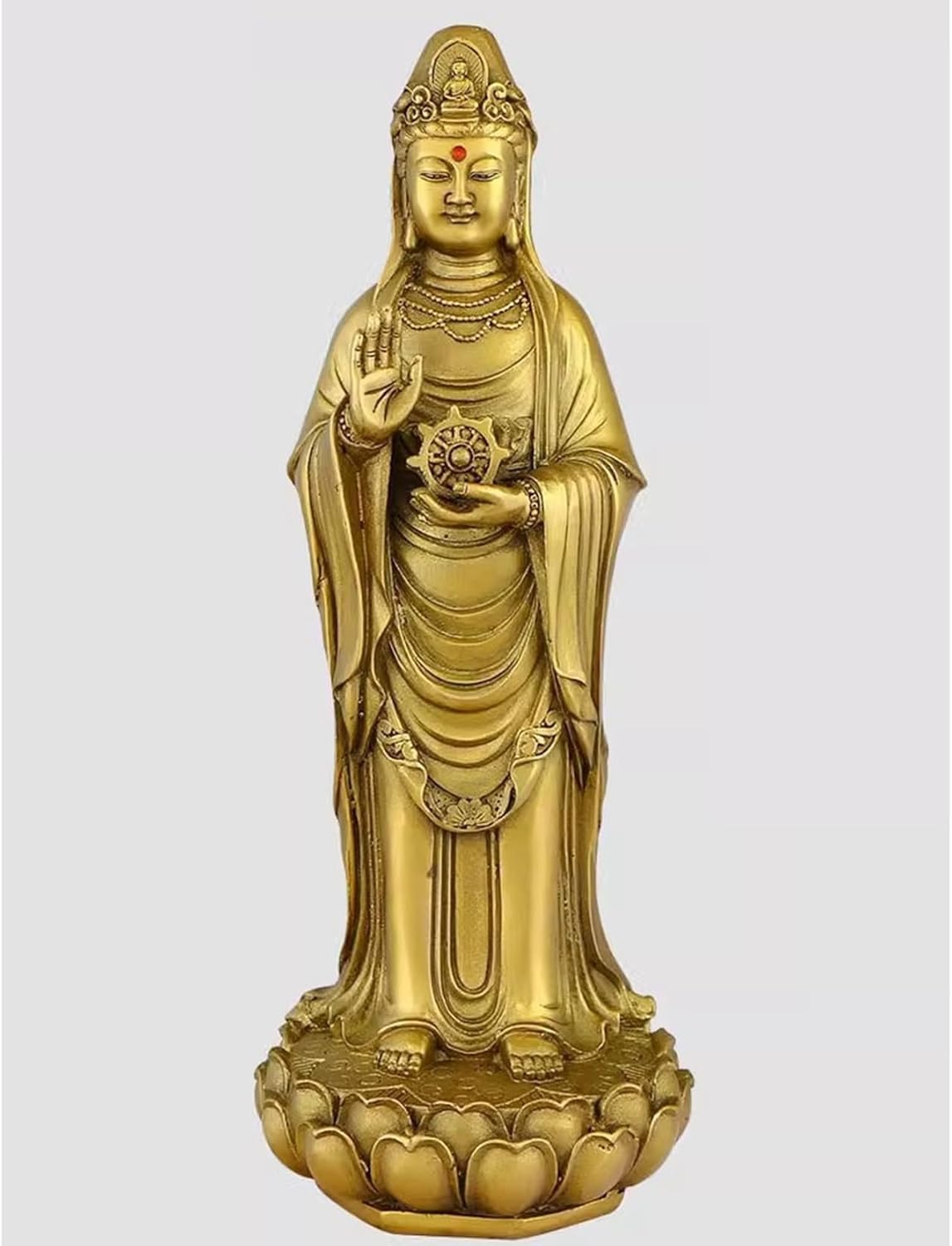 観音像 観音菩薩 南太平洋観音菩薩 仏像 坐像 飾りつけ 金管楽器製 厄除け 開運グッズ 金運引きあげる お引き立て華めく 手当て 縁起物 風水グッズ 厄災除け 仏壇仏像 風水 室内装飾 開運祈とう 差し上げ物 家用 お年老い