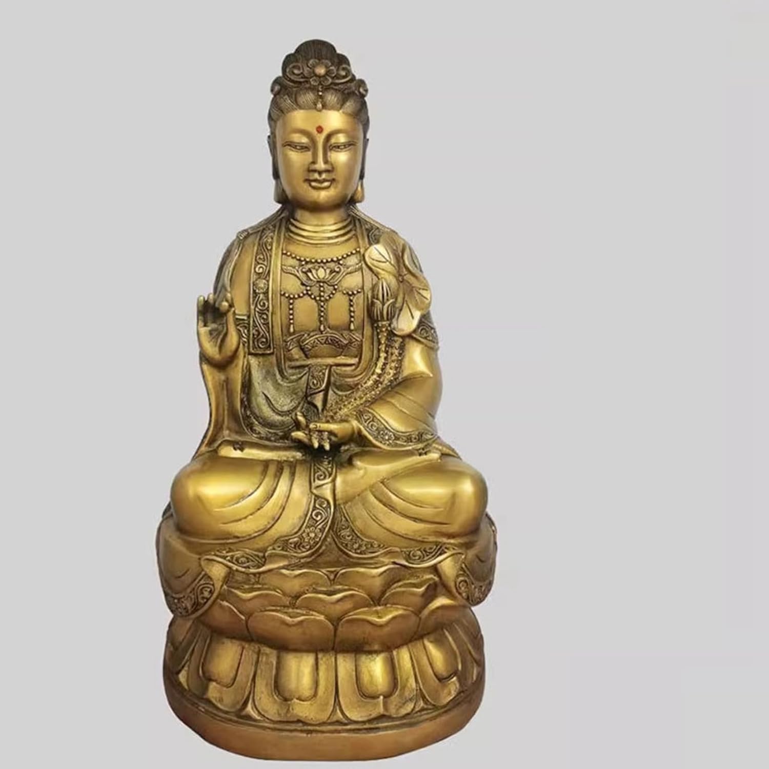 大?至菩薩 仏像 大?至菩薩座像 風水個条 金管楽器製 縁起物 厄除け 魔除け オブジェ 開運グッズ 仕合わせ 御役目運 稽古運 意地悪さ除け 飾りつけ 祈とう 部屋の入り口 開店祝賀会 書房 畏まり リビングお部屋 銅色 2X