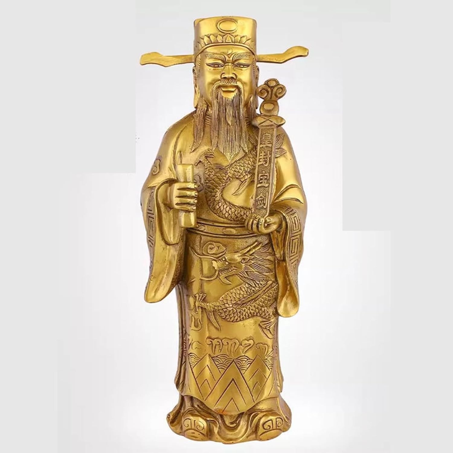包拯 包公 仏像 置物 風水グッズ 工芸品 真鍮製 お守り 魔除け 厄除け 商売繁盛 インテリア飾り オブジェ プレゼント リビングルーム お年寄り 玄関 開店祝い 引っ越し 新築祝い 銅色 12*1