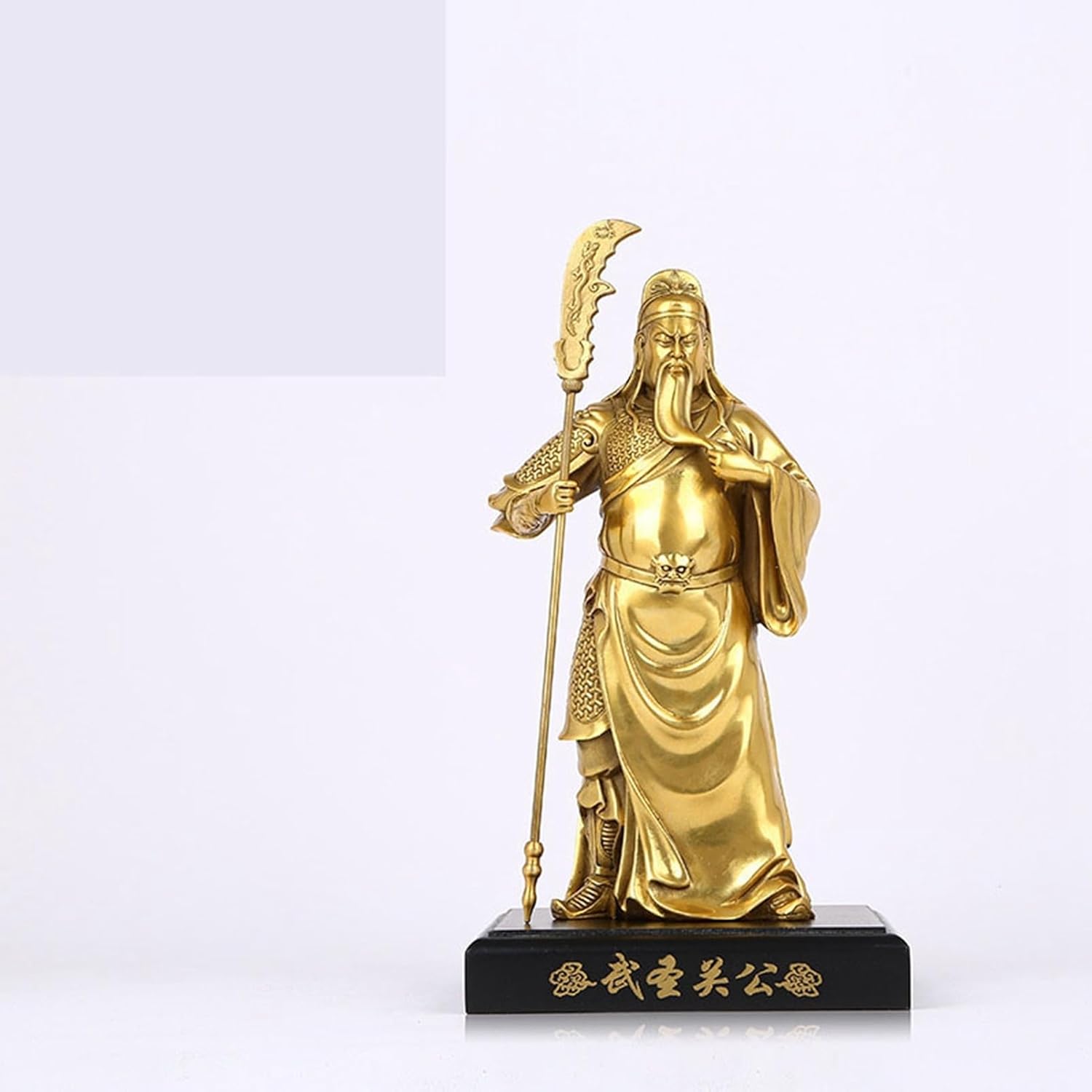 関帝像 関公像 武財神 関羽像 関雲長 仏像 神像 金管楽器 偶像 飾りつけ お引き立て華めく 風水グッズ 財運 開運グッズ 青龍三日月刀 三国即応 三国志 暮らし向き引きあげる 金運引きあげる 厄除け 手当て 執務室 開店祝賀会