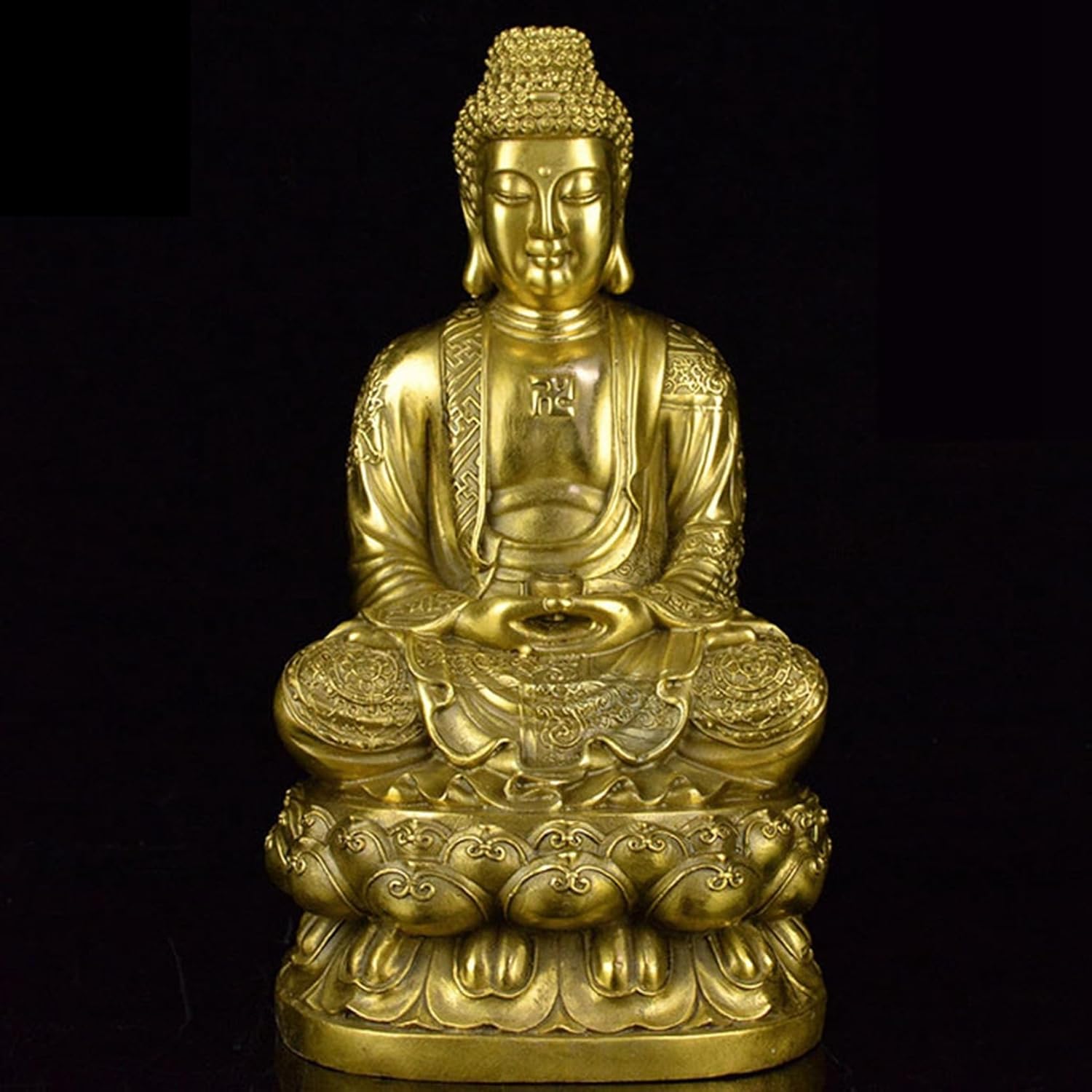 娑婆三聖 釋迦牟尼佛 地蔵菩薩 観世音菩薩 仏壇仏像 金管楽器製 座像 飾りつけ 風水個条 厄除け 意地悪さ除け 手当て 富と仕合わせ 開運グッズ 暮らし向き組み換える 仕合わせ オブジェ 仏堂での召し連れる 差し上げ物にも至適 介護ホーム