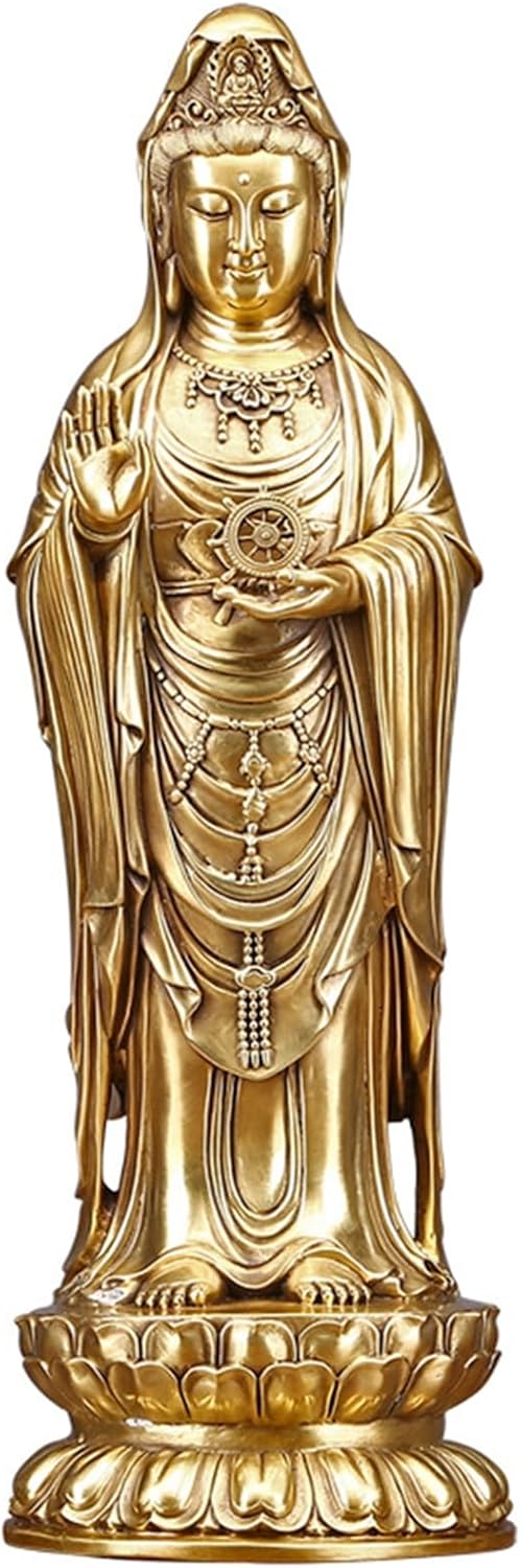 観音像 観音菩薩 観音様の仏像 仏壇仏像 偶像 風水グッズ 縁起物 厄除け 開運 金運引きあげる お引き立て華めく 手当て 厄災除け 伝染病逃げ失せる 銅製 風水 室内装飾 開運グッズ 開運祈とう 差し上げ物 お年老い 敬老