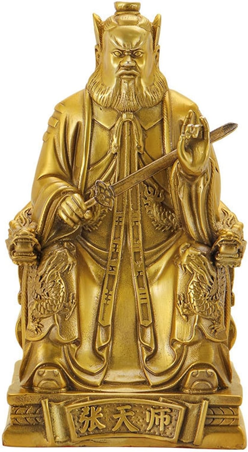 張天師 道教 張道陵 神像 真人 風水グッズ 飾りつけ 金管楽器製 ヴィンテージ 手当て 魔除け 厄除け 長閑やかさ 長閑やかさ 息災 風水個条 事務机の飾りつけ 室内装飾 リビングお部屋 敬老の日 住み家 執務室 銅