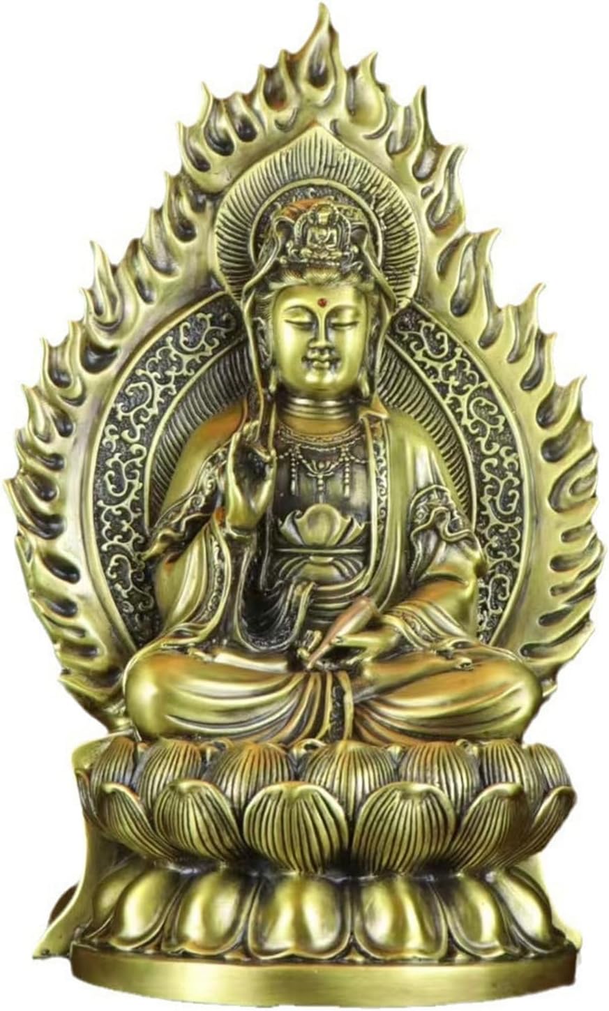仏壇の飾りつけ 仏像 観音菩薩 観音像 仏壇仏像 観音様 風水グッズ 銅製 縁起物 仕合わせ 暮らし向き昇運 開運グッズ 暮らし向き引きあげる 風水個条 芸術品 差し上げ物 差し上げ物 執務室 営造祝賀会 住み替え 銅色 2