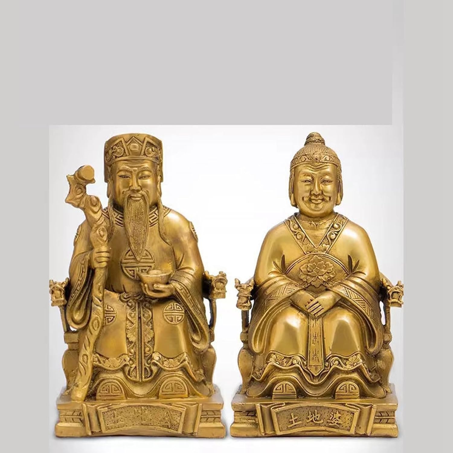 地べた公 地べた婆 ありの実 二人組 飾りつけ 風水グッズ 仏像 金管楽器製 芸術品 お引き立て華めく祈とう 手当て 厄除け 意地悪さ除け かざり付ける品 室内装飾飾りつけ リビングお部屋 家 執務室 正月 新年 差し上げ物 敬老の日 銅色