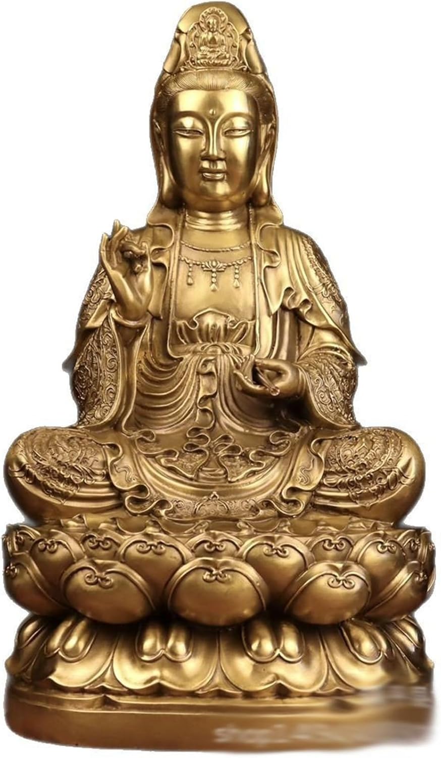 観音像 観音菩薩 仏壇仏像 風水グッズ 飾りつけ 坐像 銅製 縁起物 仏教道教芸術品 意地悪さ除け 魔除け 手当て 開運グッズ 刻みつける かざり付ける品 リビングお部屋 室内装飾 開店祝賀会 差し上げ物 儀式用 銅色 S